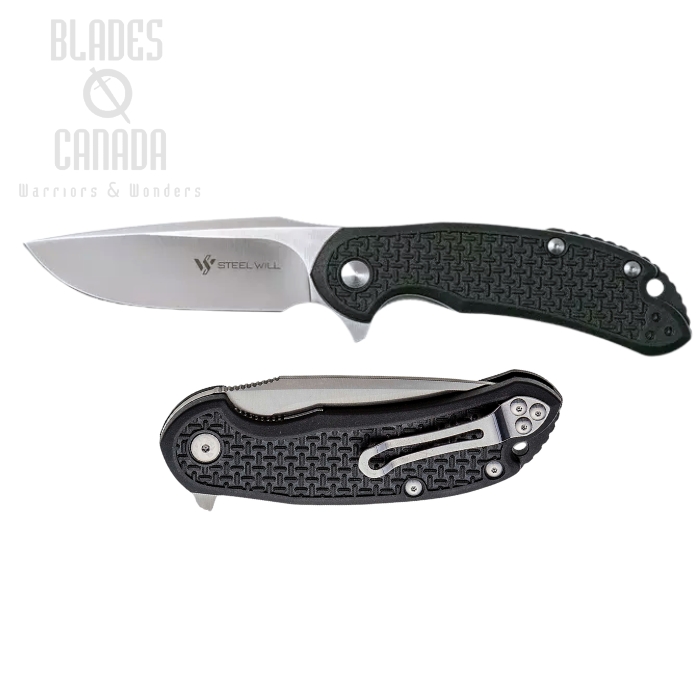 Steel Will Cutjack Flipper Folding Knife, D2 Steel, FRN Black, C22-1BK